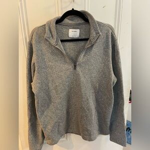 Old Navy Men's Quarter Zip-Up Gray Sweater